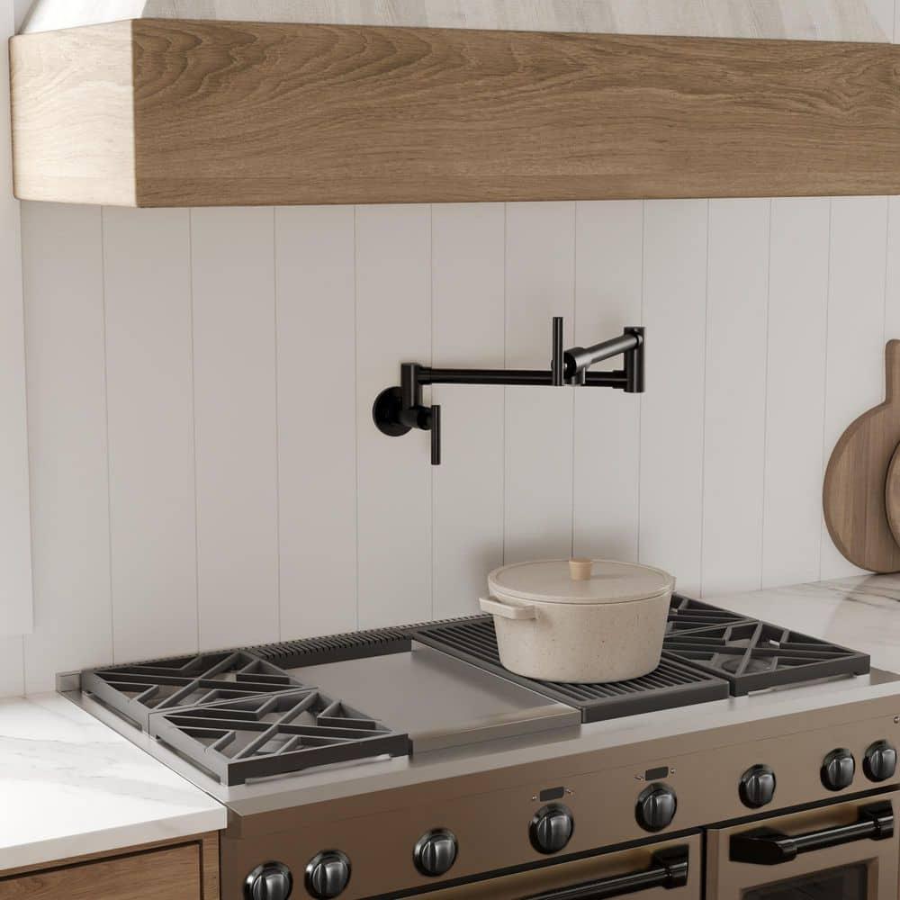Wall-Mount Pot Filler Faucet, Swing Arm Kitchen Pot Filler Faucet