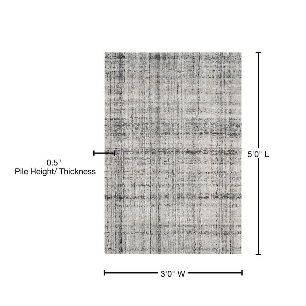 Abstract ABT141 Handmade Indoor Accent Rug - Grey/Black - 3'x5' - Safavieh