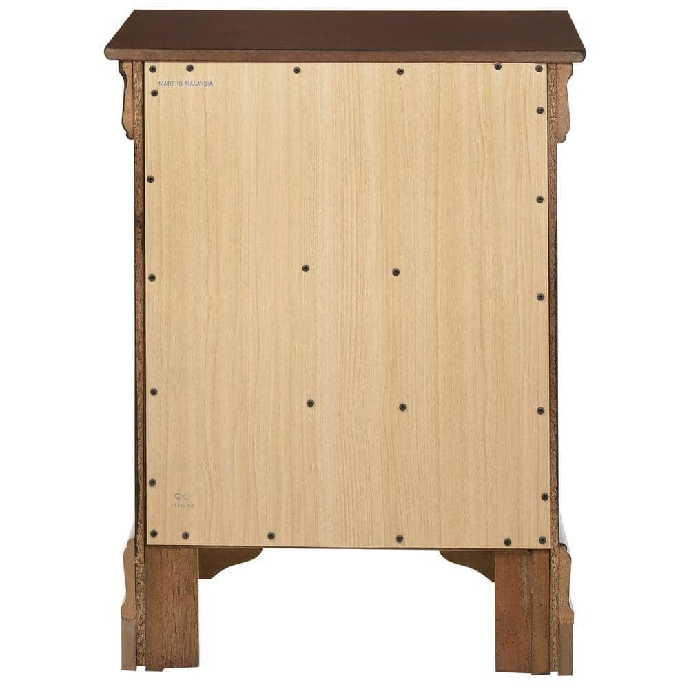 Passion Furniture Louis Philippe 3-Drawer Cappuccino Nightstand (29 in. H x 21 in. W x 16 in. D)