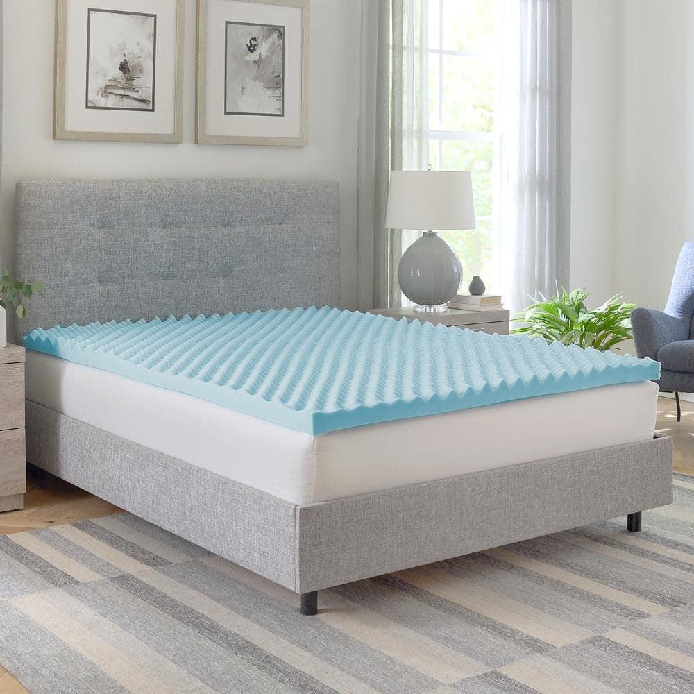 BodiPEDIC 2.5'' Gel Memory Foam Convoluted Mattress Topper