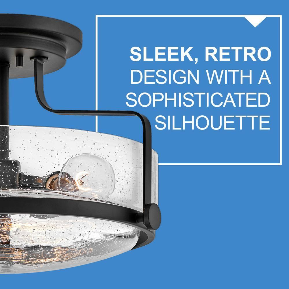 Harper 14.5-in 3-Light Semi-Flush Mount Retro Ceiling Light