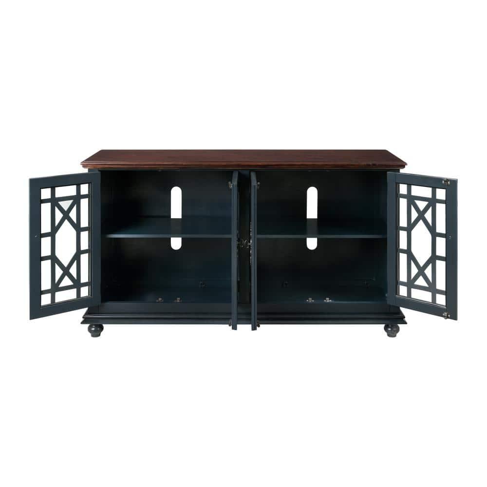 Martin Svensson Home Palisades TV Stand, Catalina Blue with Coffee Top