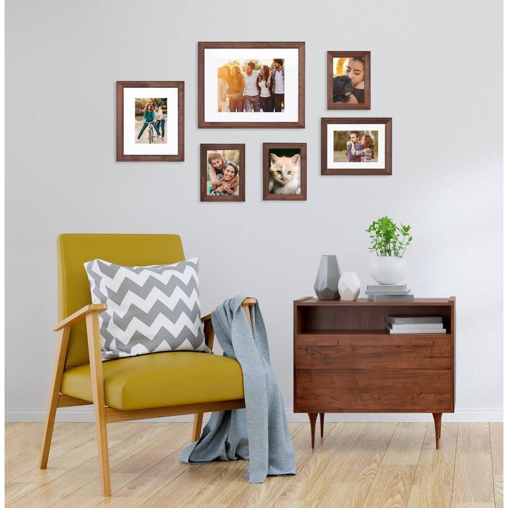Kate & Laurel All Things Decor 6pc Bordeaux Frame Box Set Brown : Wall Display, Gallery Collection, Wood Frames