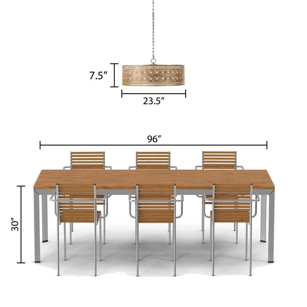 23.5" 3-Light Bryar Chandelier Brass/Crystal - River of Goods: UL Listed, Adjustable Height, Metal & Crystal Drum