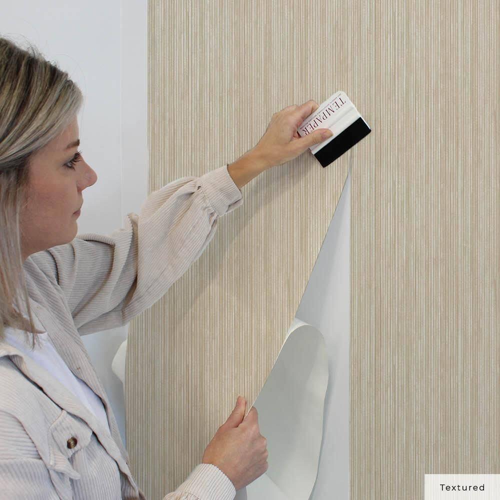 Tempaper & Co.® Faux Grasscloth Removable Peel and Stick Wallpaper, Textured Sand, 28 sq. ft.: Vinyl, Self-Adhesive, Beige