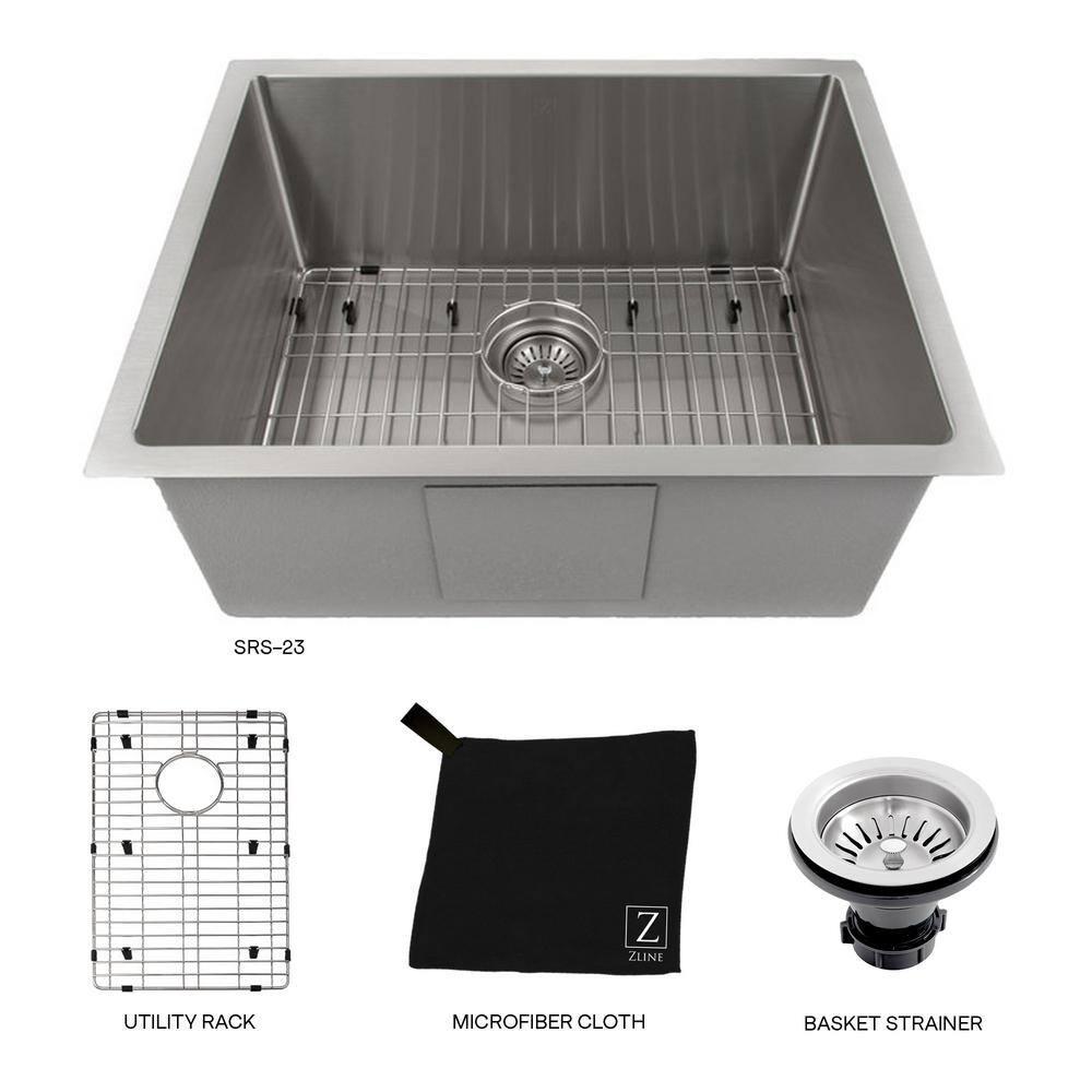 Meribel Stainless Steel 23" L x 18" W Undermount Kitchen Sink with Basket Strainer