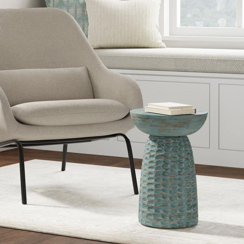 Simpli Home Boyd Solid Mango Wood Pedestal Accent End Table