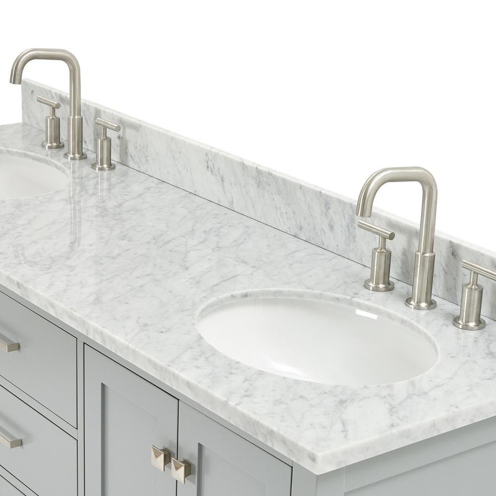 Ariel A067dcw2ovo Cambridge 67" Free Standing Double Oval Basin Vanity Set - Grey