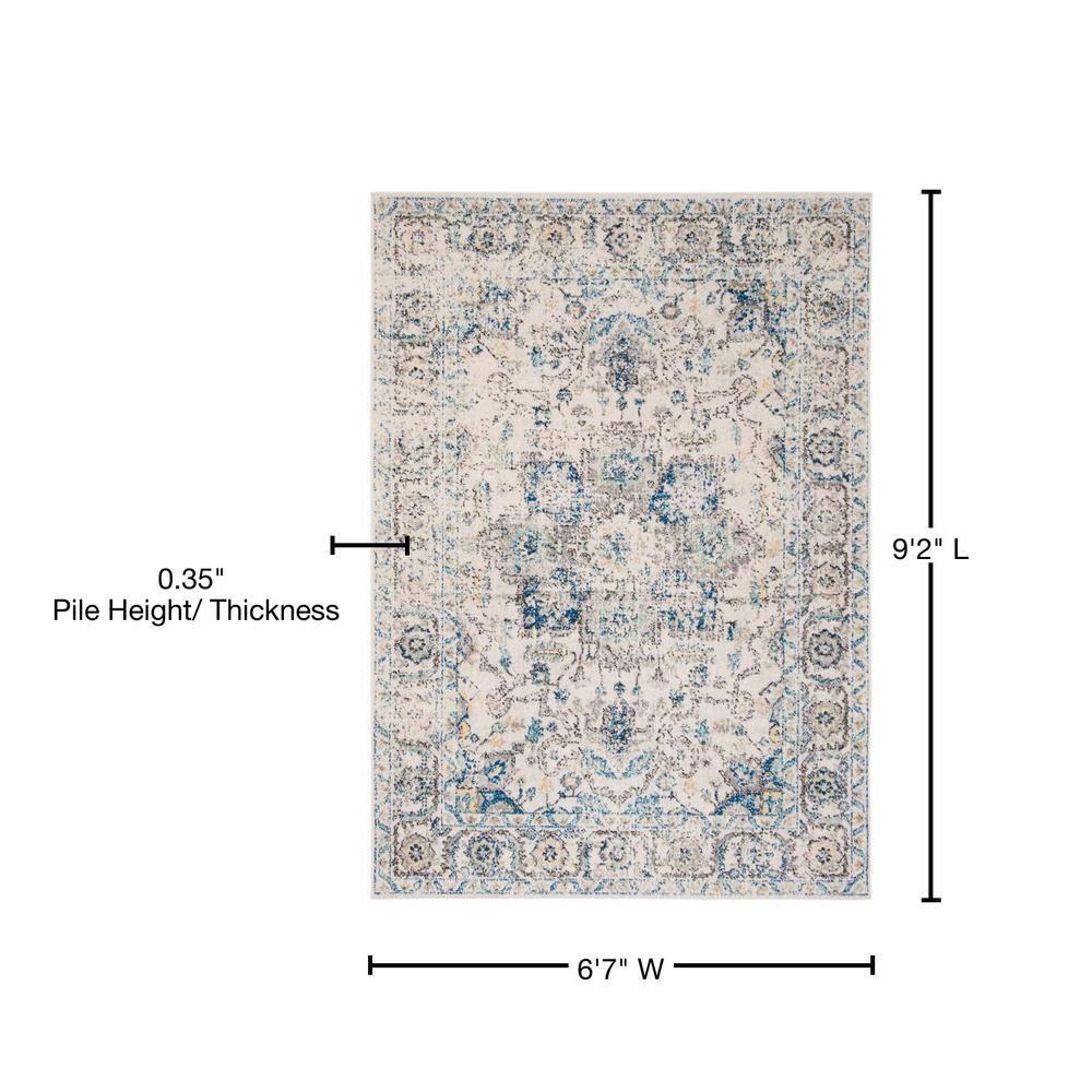 Madison MAD603 Power Loomed Indoor Area Rug - Grey/Ivory - 6'7"x9'2" - Safavieh