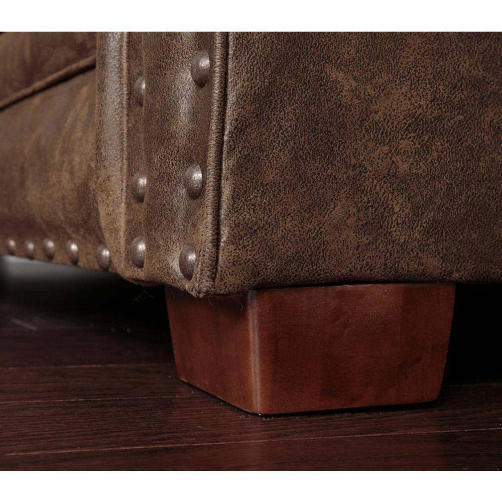 American Furniture Classics Traditional Microfiber Wild Horses Sofa in Brown
