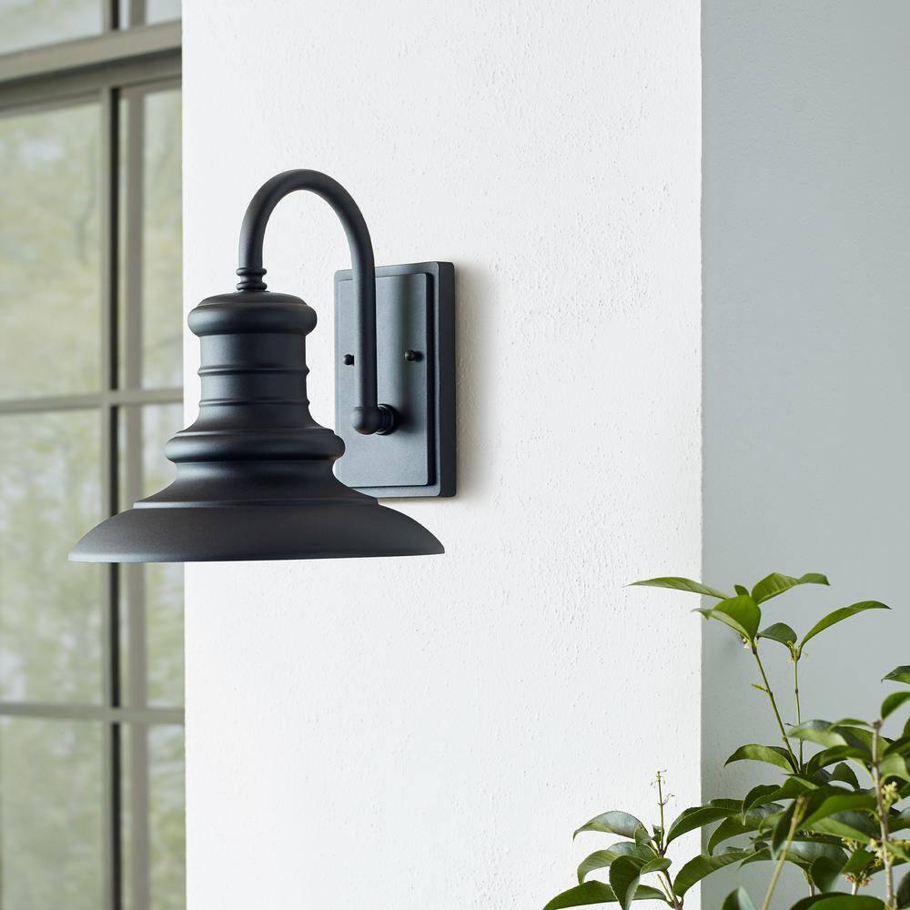 Generation Lighting Redding Station 12 1/2" High Black Outdoor Wall Light