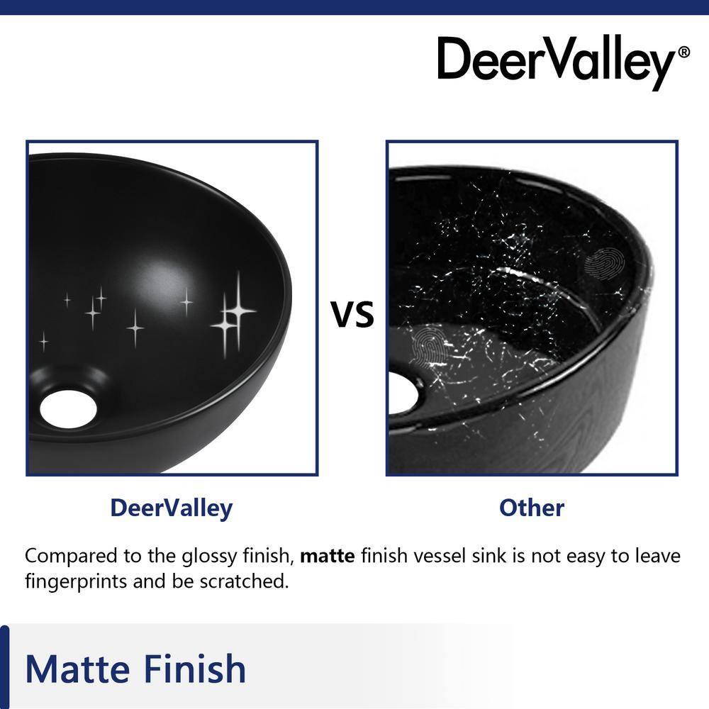 DeerValley Symmetry 13" x 13'' Circular/Round Vitreous Vessel Bathroom Sink
