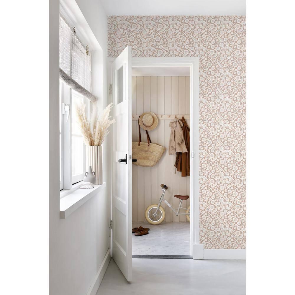Design Department Cordelia Pink Baroque Blooms Wallpaper, 20.9-in by 33-ft