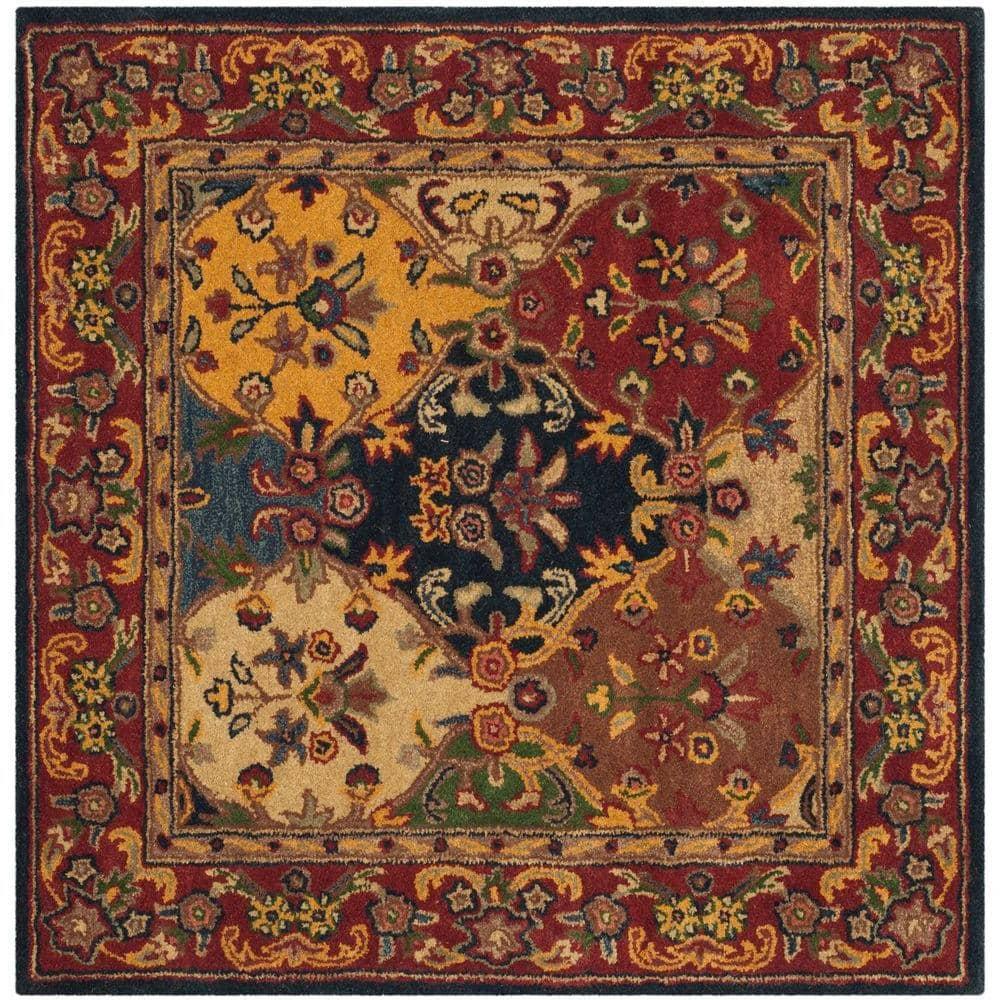 Heritage HG911 Hand Tufted Area Rug - Multi/Burgundy - 4'x4' - Safavieh.