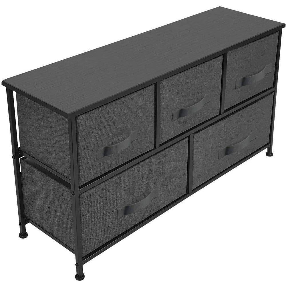 Sorbus Sorbus Dresser with 5 Drawers with Steel Frame, Wood Tops, and Fabric Bins