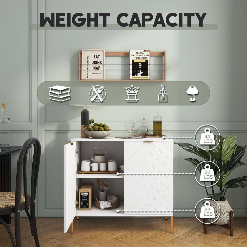 CLIHOME 31.5 in. H Utility Storage Cabinet with Adjustable Shelves