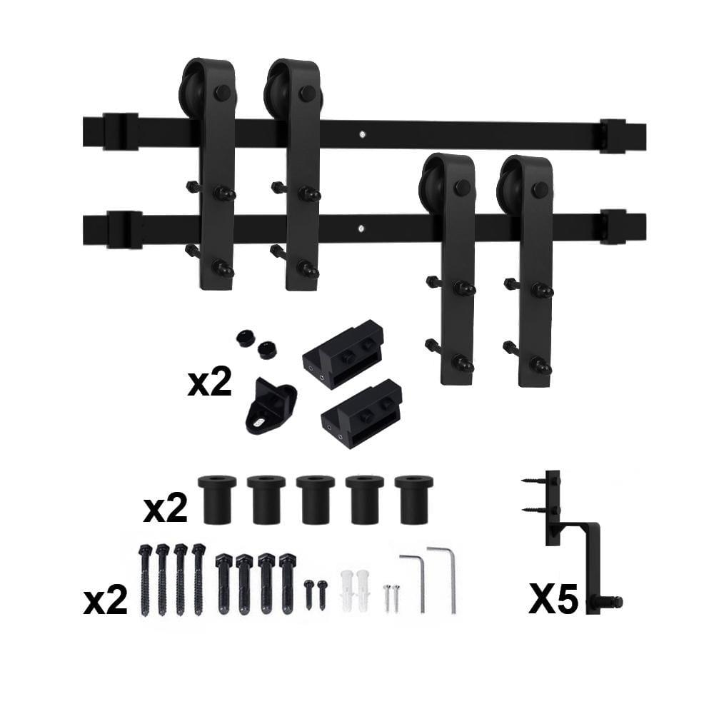 Calhome 84'' Solid Wood Paneled Painted with Installation Hardware Kit Barn Door