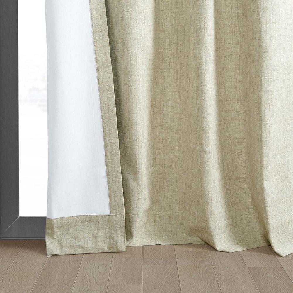 HPD Half Price Drapes Grommet Blackout Curtains for Bedroom Thermal Cross Linen 50 X 84 (1 Panel), FLCW-CBO192-84-GR, Natural Light Beige