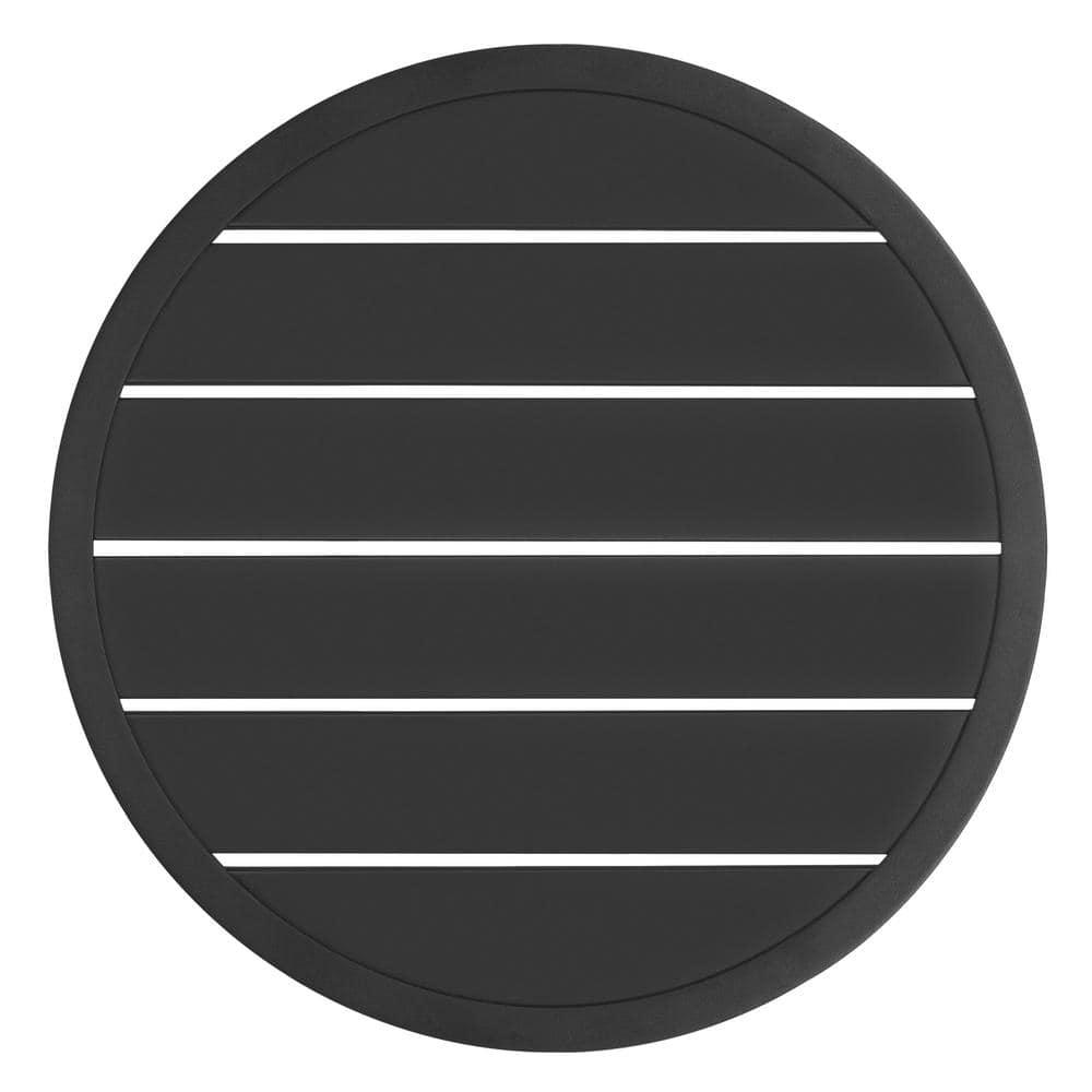 Nuu Garden Outdoor Metal Side Table, Weather Resistant 20’’ Patio Table, Outdoor Bistro Table, Outside End Table for Patio, Pool, Deck, Balcony, Porch, Outdoor or Indoor Use, Black