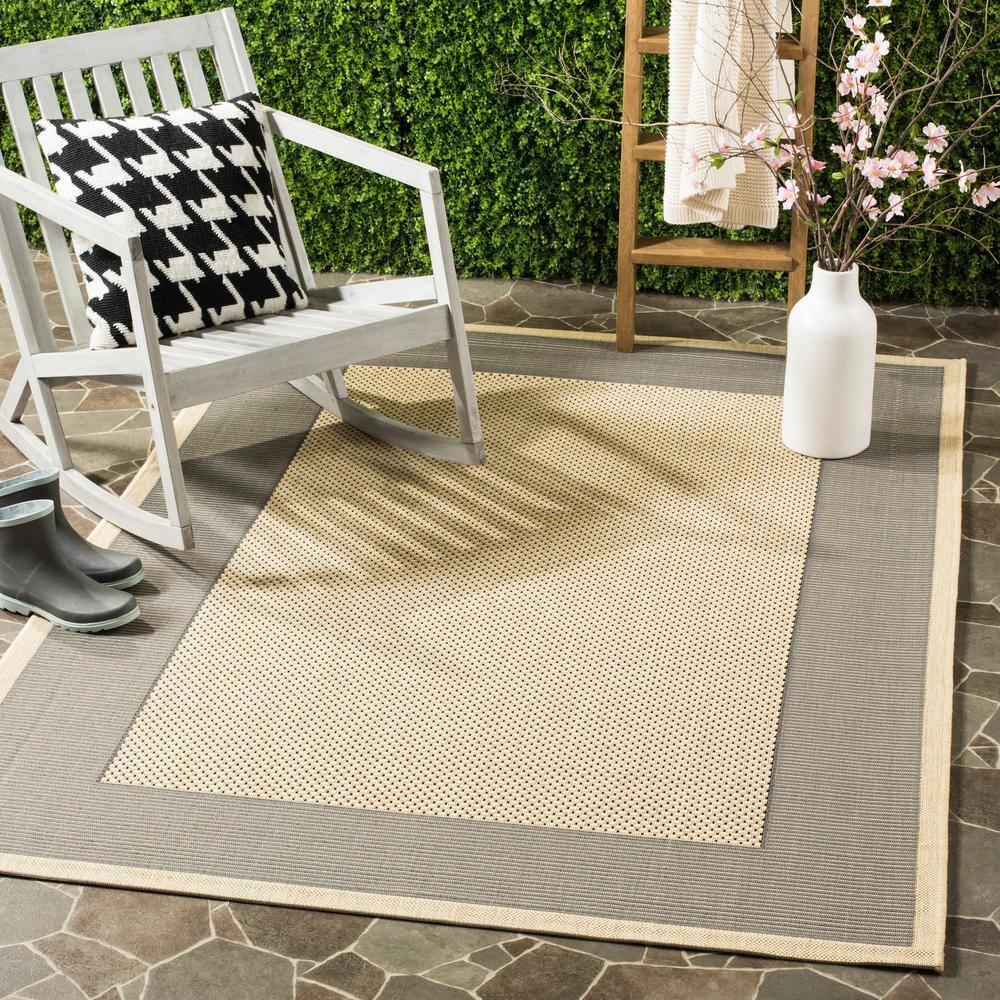 Courtyard CY7987 Power Loomed Indoor/Outdoor Accent Rug - Grey/Cream - 2'7"x5' - Safavieh.