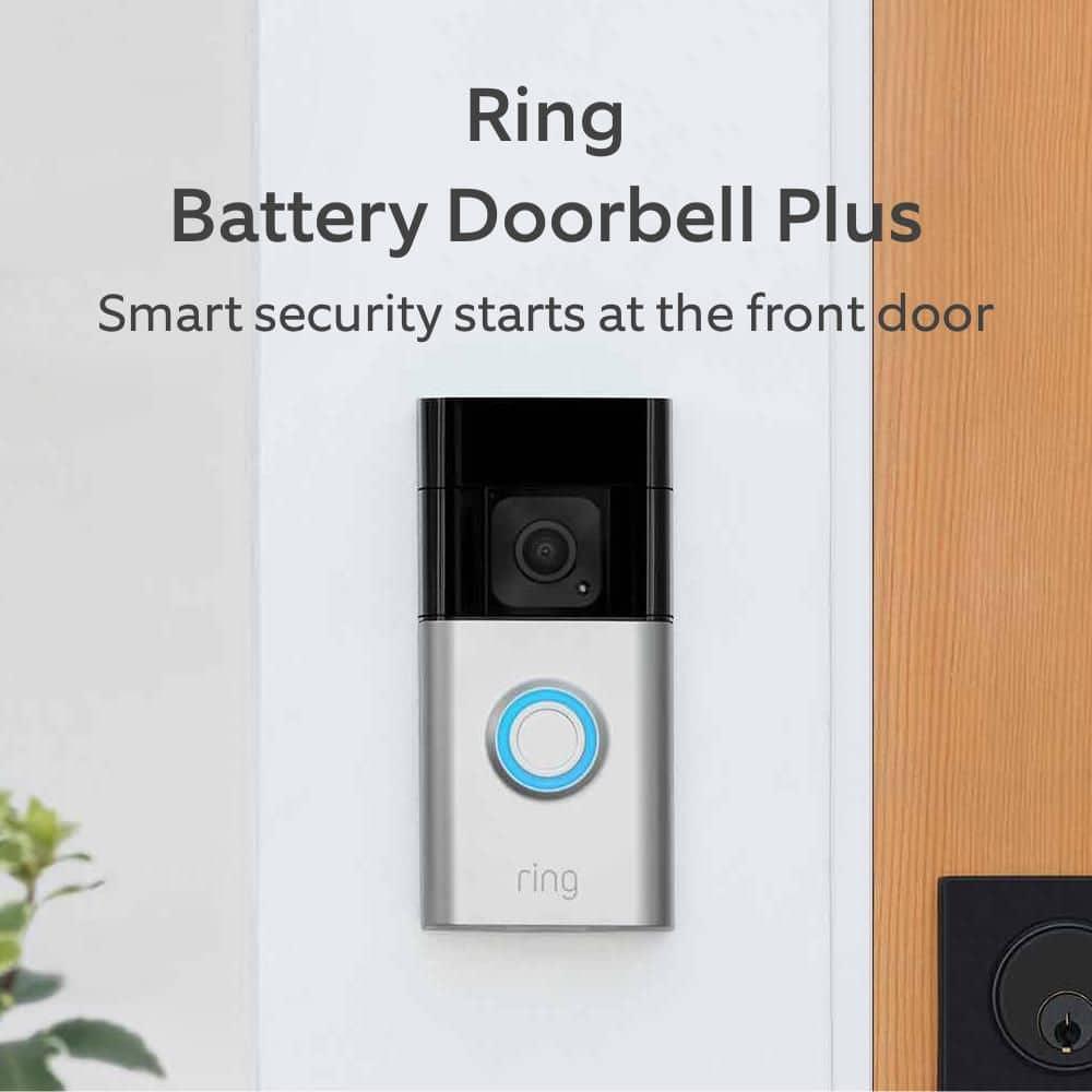 Ring Satin Nickel Wireless Push Button Doorbell