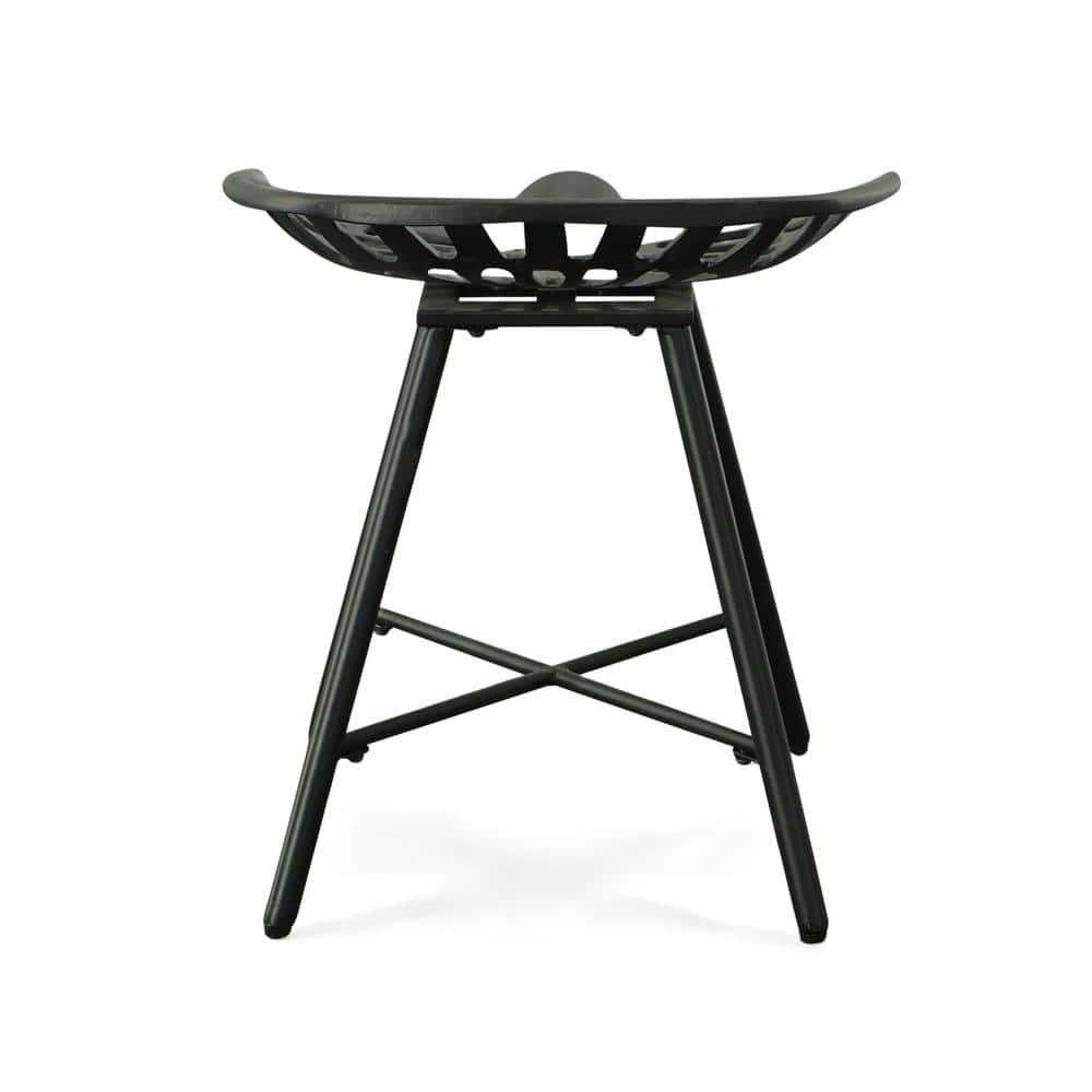 Carolina Living Kadin Tractor Seat Fireside Bench Black: Cast Iron, Farmhouse Style, Powder-Coated Finish