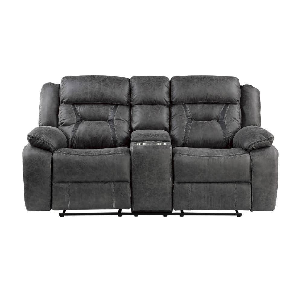 Benjara 74.5'' Upholstered Reclining Loveseat
