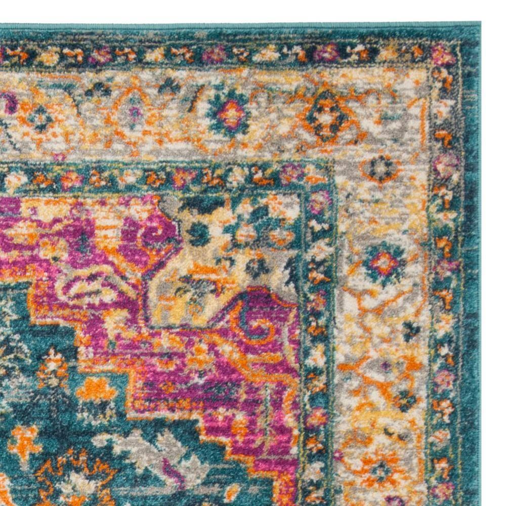 Madison 200 MAD202 Power Loomed Indoor Area Rug - Blue/Multi - 4'x6' - Safavieh