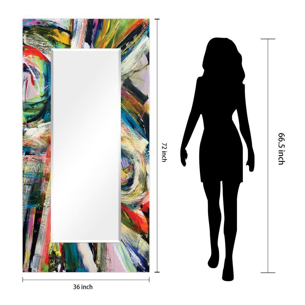 Rock Star I Rectangular Beveled Mirror on Reverse Printed Tempered Art Glass, 72" x 36"