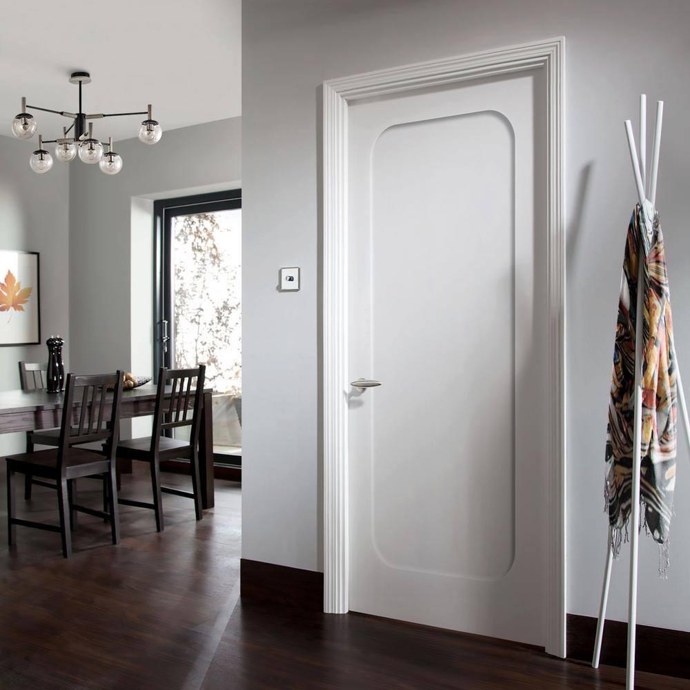 Calhome Curved 1 Panel Shaker Painted Smooth Composite Single Prehung Interior Door