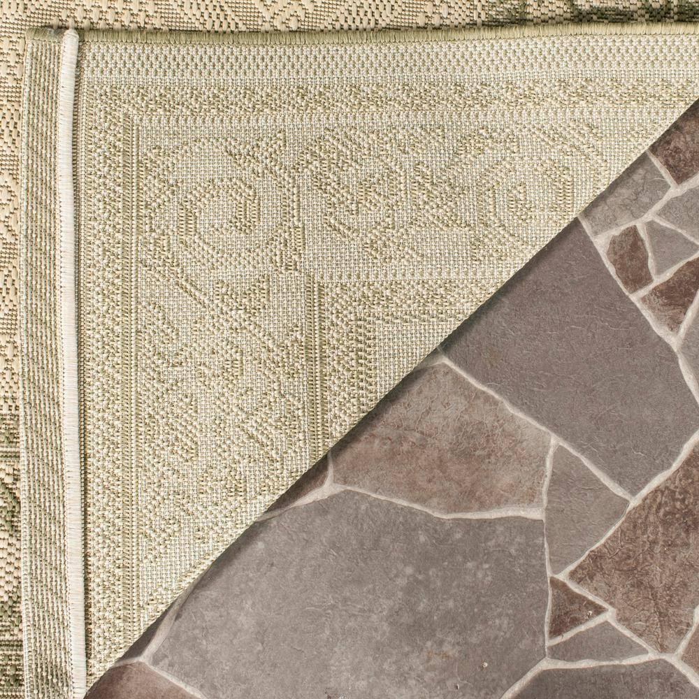 Courtyard CY1502 Power Loomed Indoor and Outdoor Area Rug - Natural/Olive - 5'3"x7'7" - Safavieh