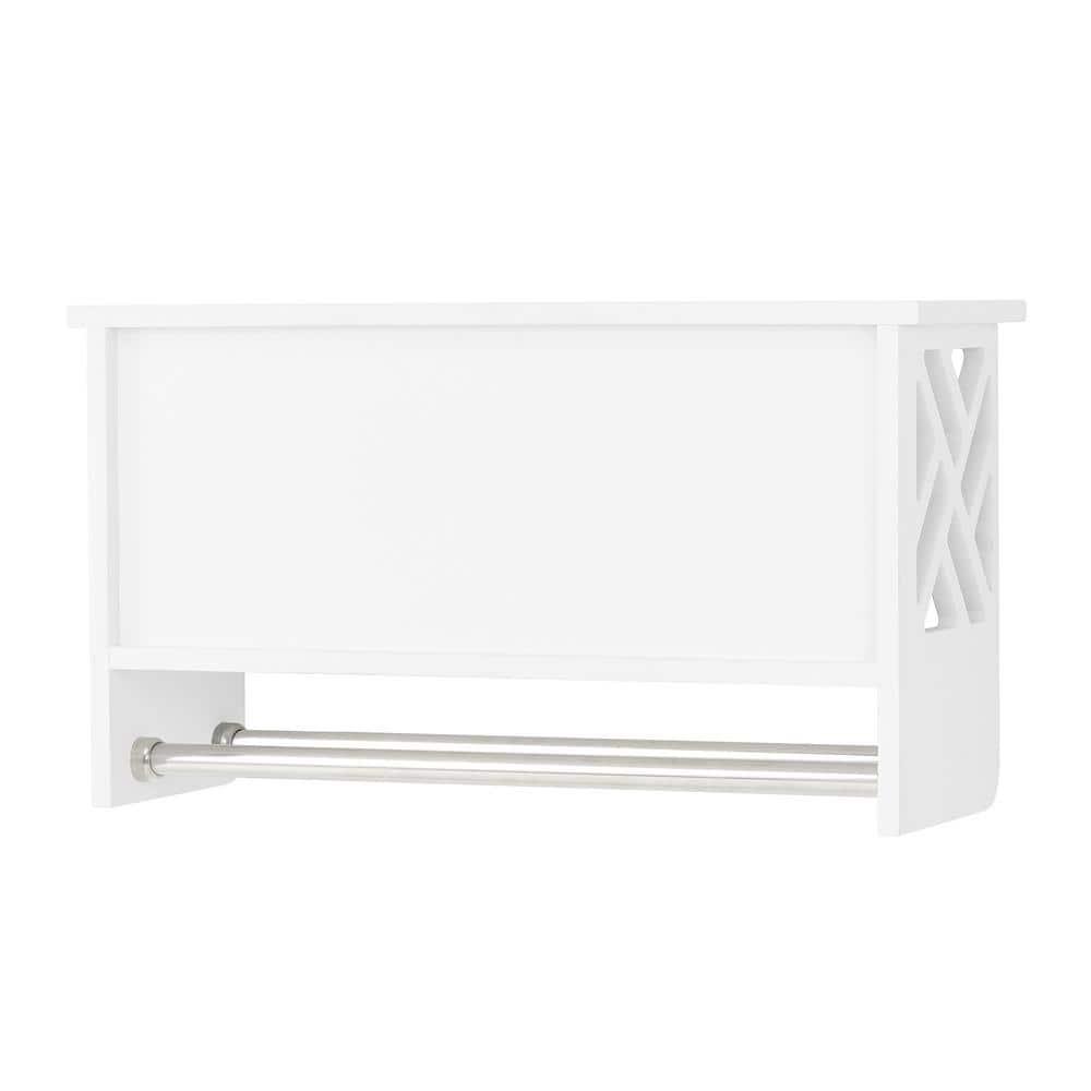 Coventry Bath Shelf with Two Towel Rods White - Alaterre Furniture