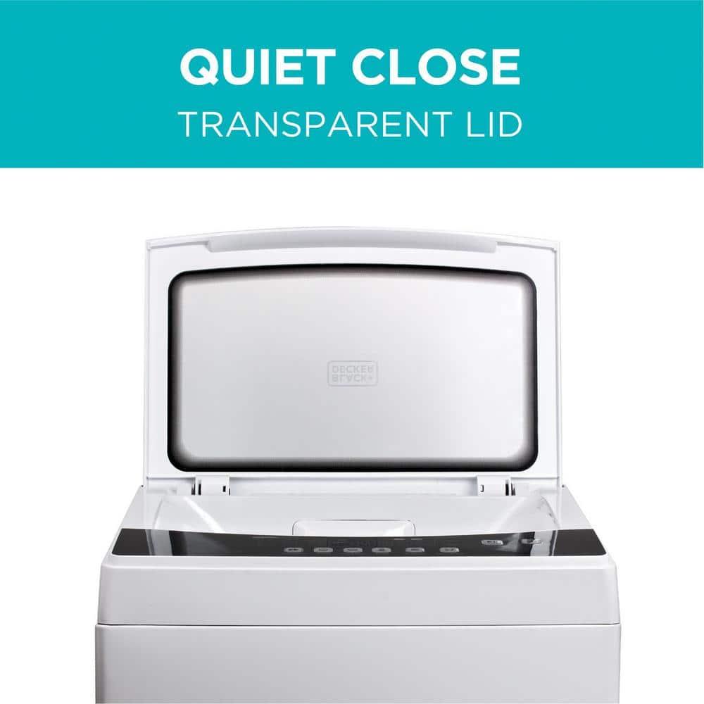 BLACK+DECKER Small Portable Washer, Washing Machine for Household Use, Portable Washer 1.7 cu.Ft with 6 Cycles, Transparent Lid & LED Display