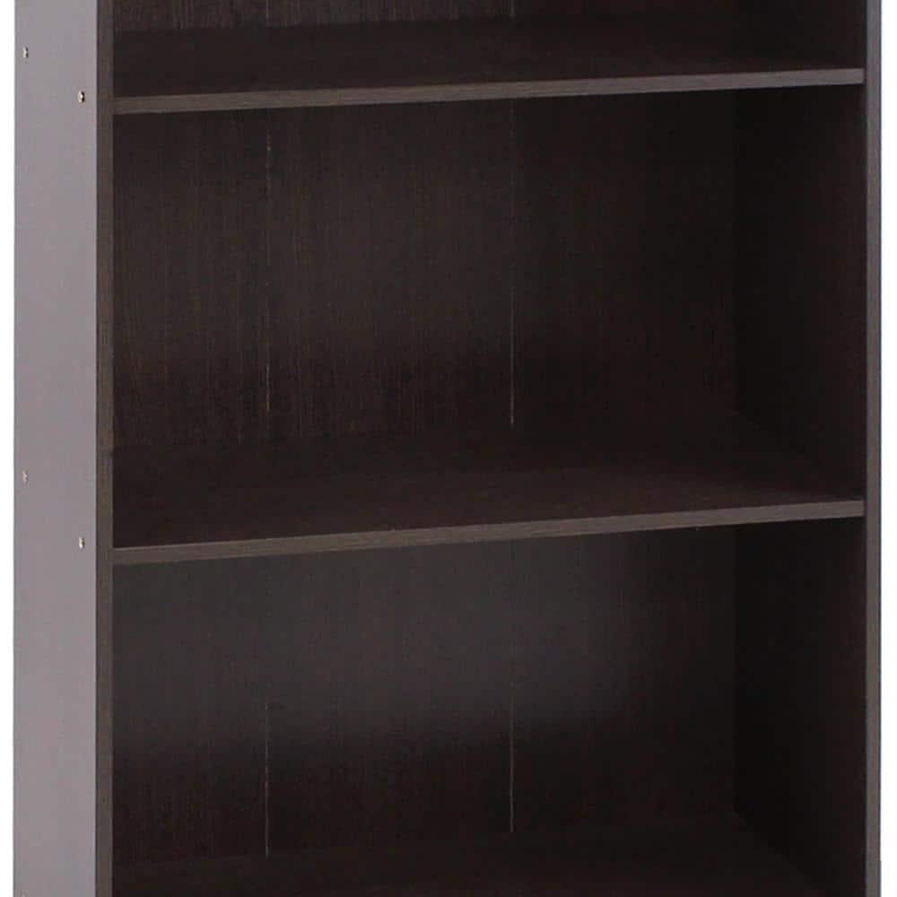 Furinno Basic 3 - Tier Bookcase Storage Shelves, Dark Brown