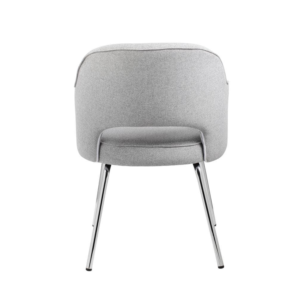 Guest Chair Gray Linen - Boss Office Products: Chrome Base, Mid-Century Modern, 275lbs Capacity