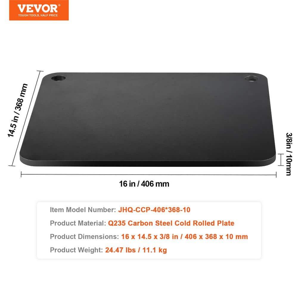 VEVOR Pizza Steel, 16" x 14.5" x 3/8" Pizza Steel Plate for Oven, Pre-Seasoned Carbon Steel Pizza Baking Stone with 20X Higher Conductivity, Heavy Duty Pizza Pan for Outdoor Grill, Indoor Oven