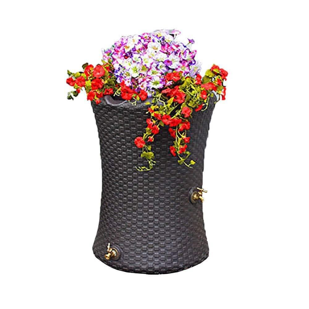 Good Ideas Good Ideas 50 Gallons Plastic Drainable Dual Overflow Planter Rain Barrel