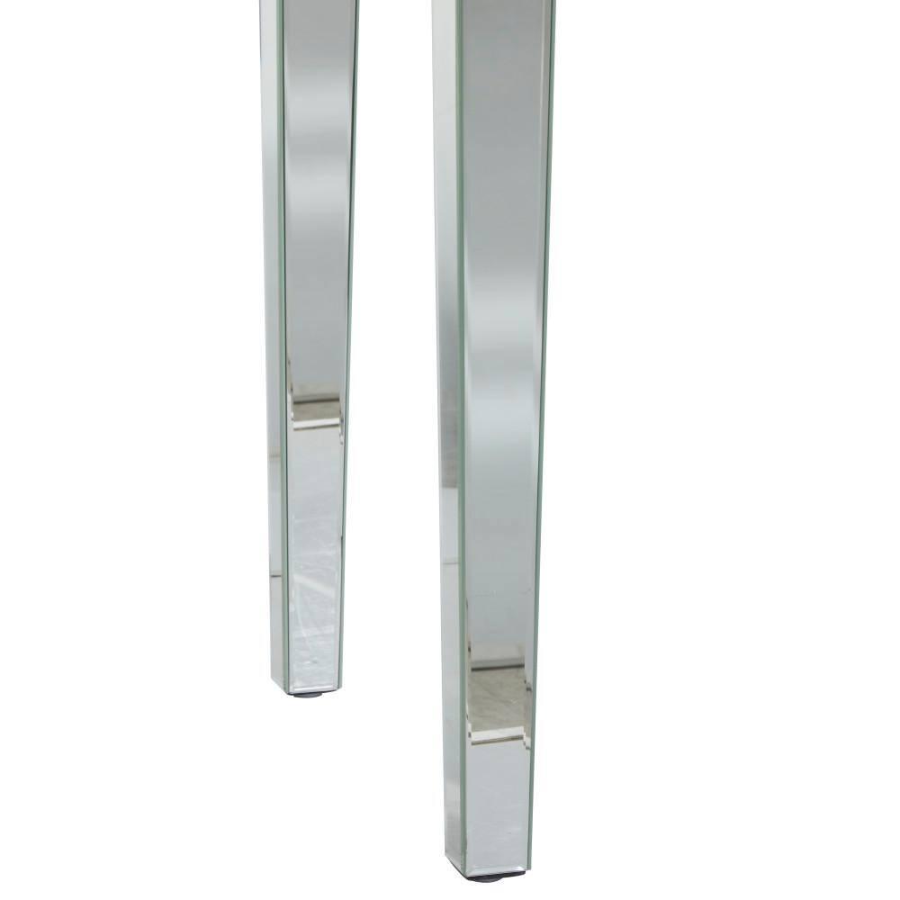 DecMode 47" x 32" Silver Glass Mirrored Console Table, 1-Piece