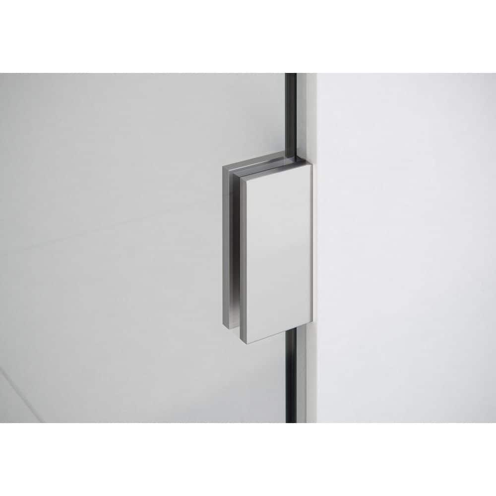 Glass Warehouse Halo 30.25 in. x 78 in. Frameless Glass Hinge Shower Door GW-GH-30-25-BN