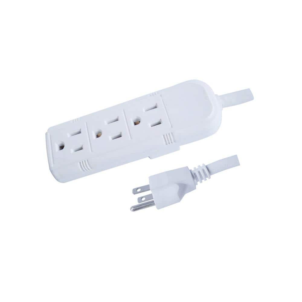 3-Outlet Mini Power Strip with 1.5 ft. Cord