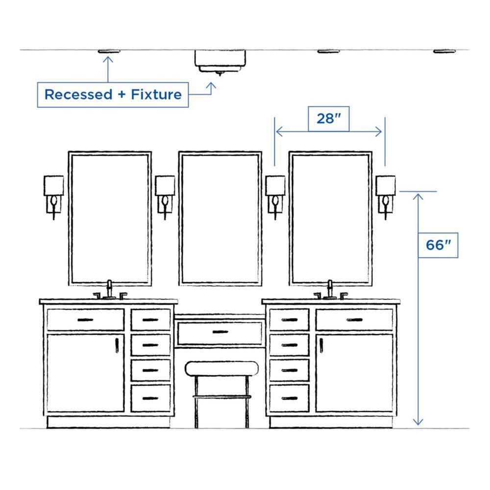 Progress Lighting Kene 4-Light Wall Bracket, Graphite, Etched Glass Shades