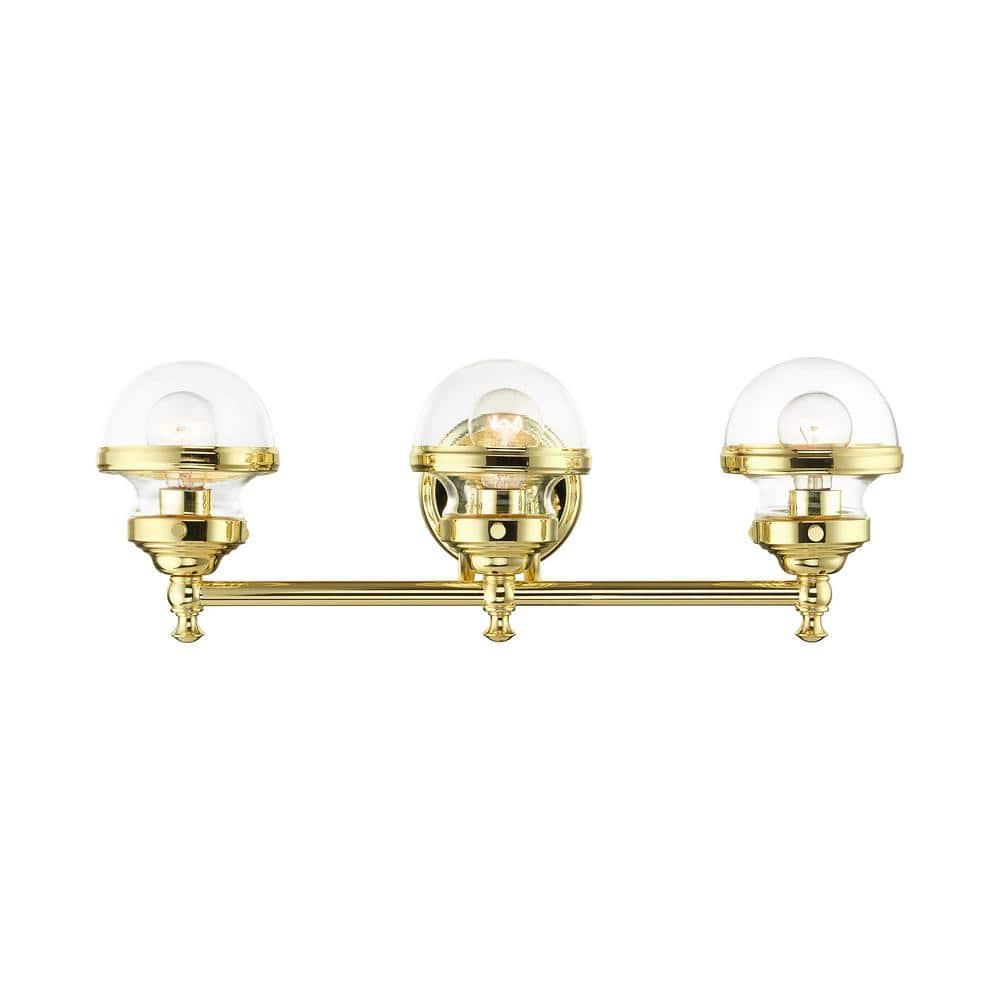 Livex Lighting Oldwick 3 - Light Vanity in  Polished Brass