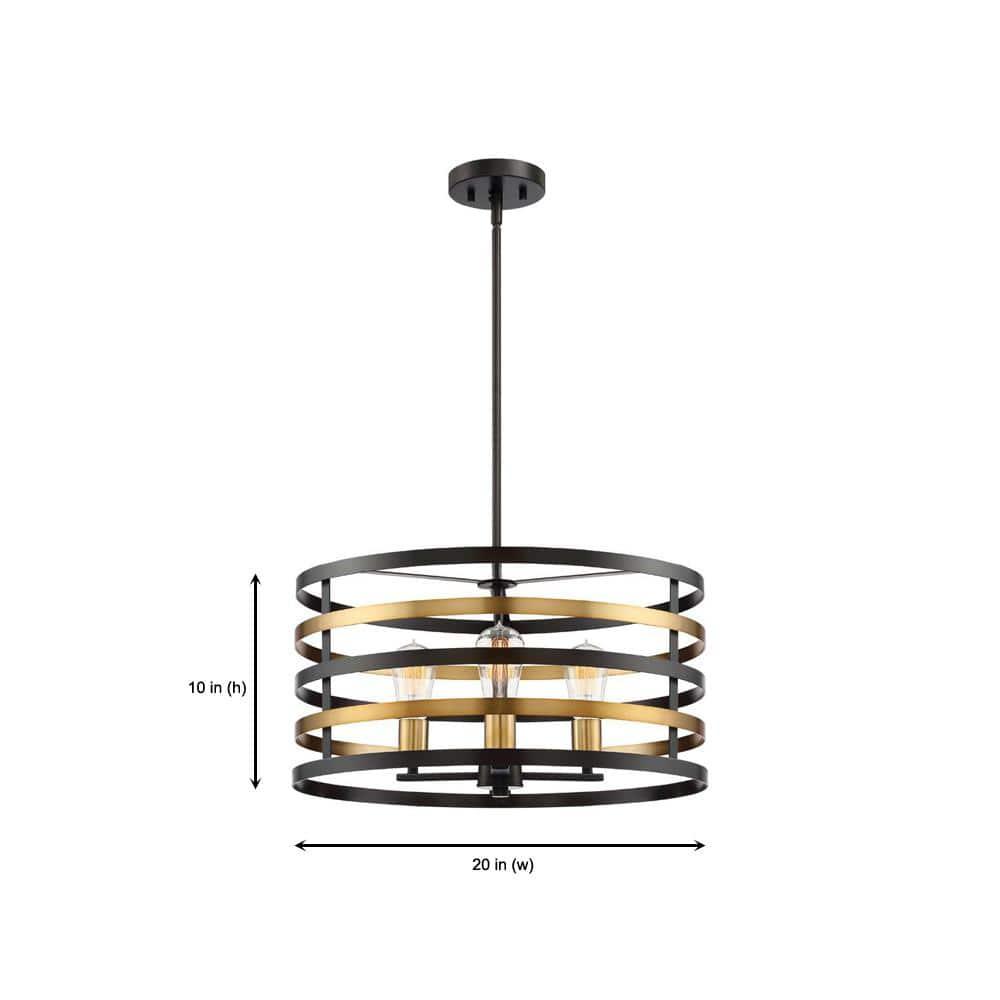 Designers Fountain 92933-AB Mya 3 Light Pendant in Antique Bronze