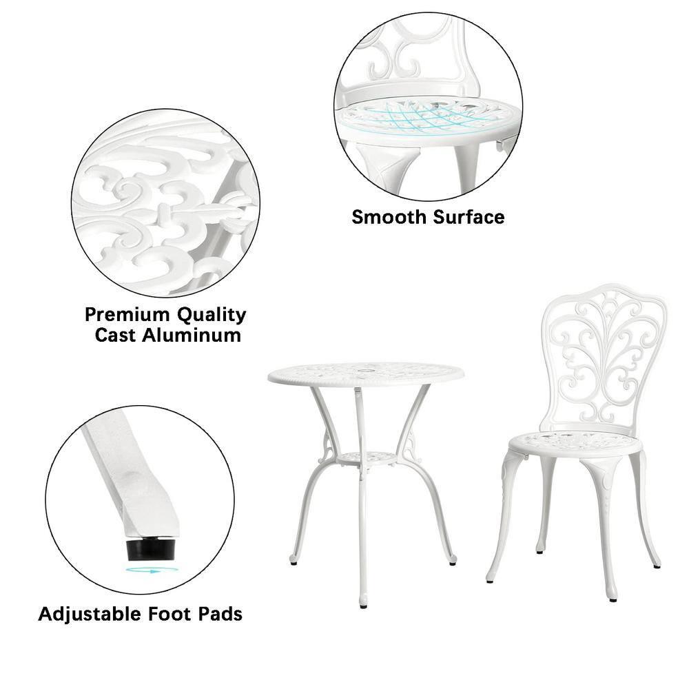 SunnyDaze Decor 2 - Person Metal Patio Dining Set with Round Table