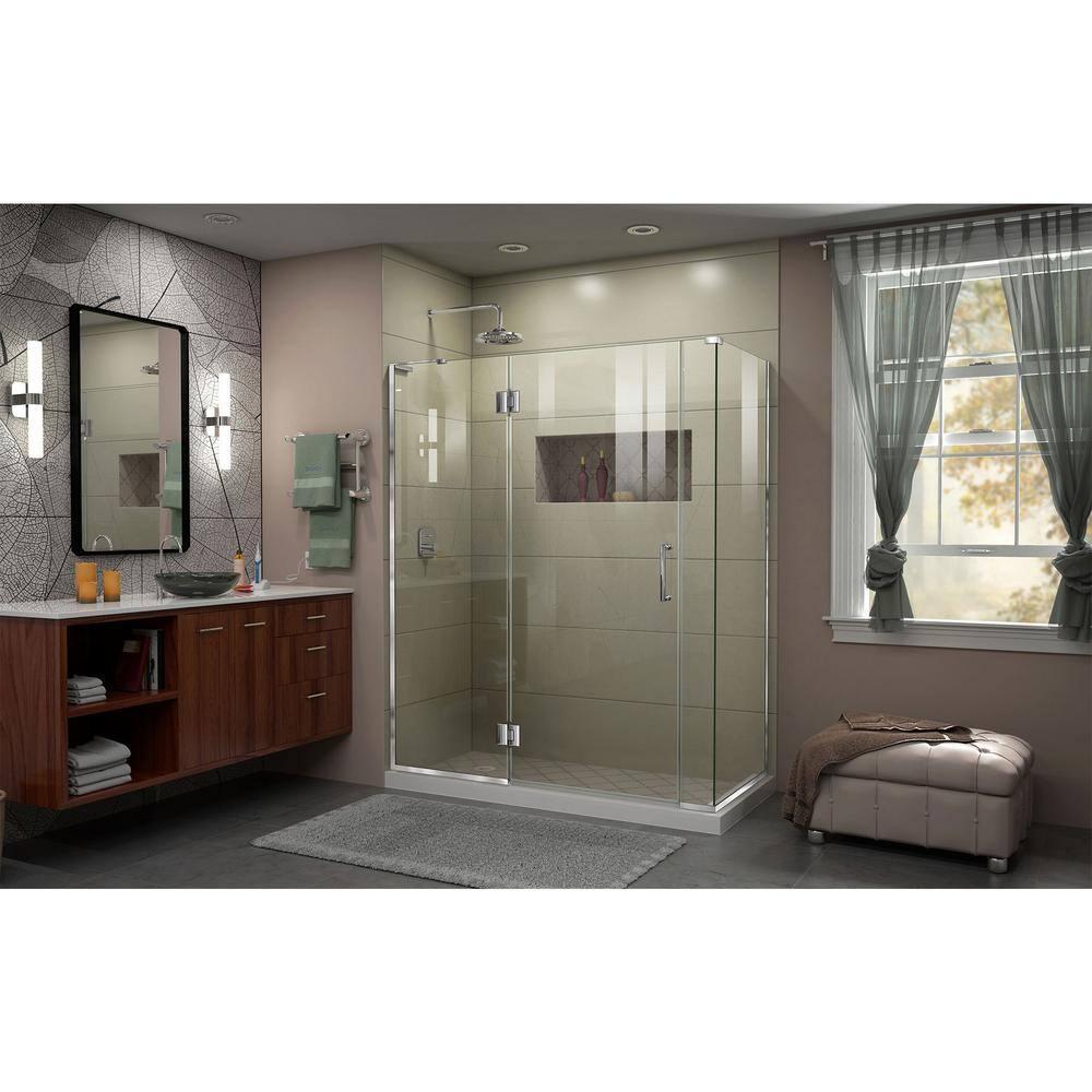 Unidoor-X 59.5" x 72" Frameless Rectangle Hinged Shower Enclosure