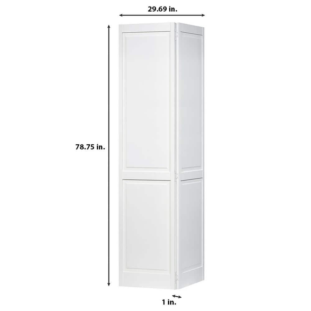 Traditional White Primed Pine Wood 4-Panel Bi-Fold Door
