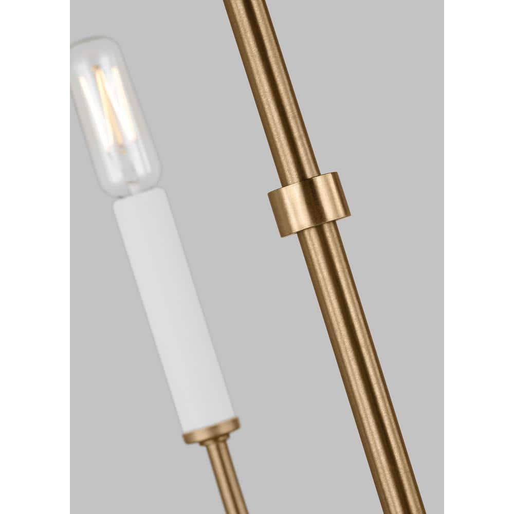 Elegant Satin Brass 9-Light Incandescent Chandelier with Clear Accents