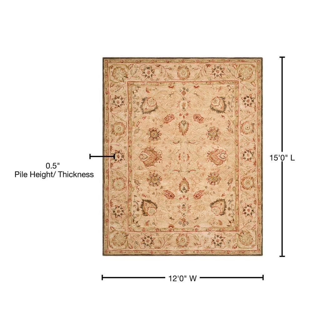 SAFAVIEH Anatolia Venice Traditional Wool Area Rug, Beige, 12' x 15'