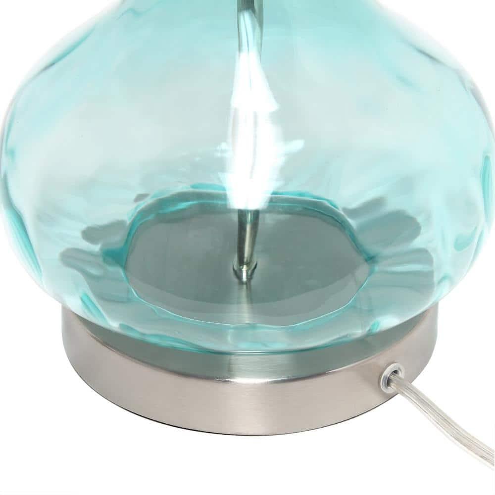 Elegant Designs Clear Glass Table Lamp, Blue