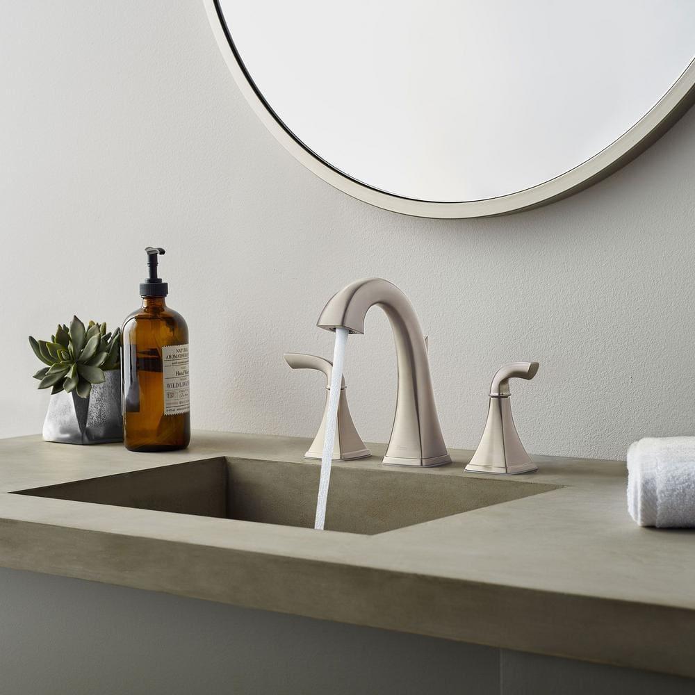 Bronson Widespread Double Handle Deck Mount Bath Faucet
